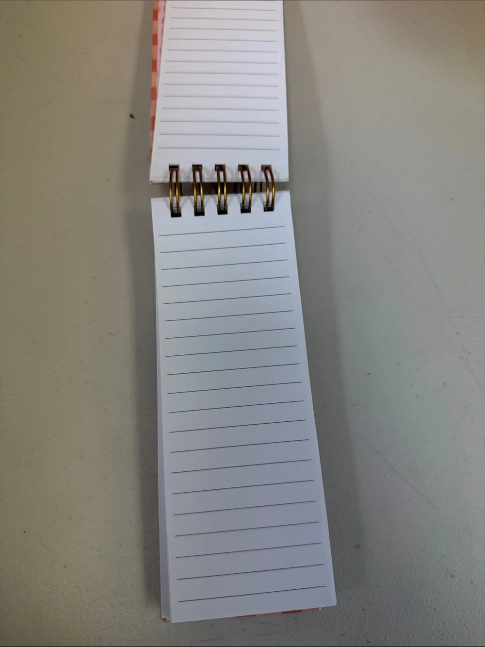 Spiral Top Orange Gingham Notepad Home Office 150 sheets new Peachy Keen Collec